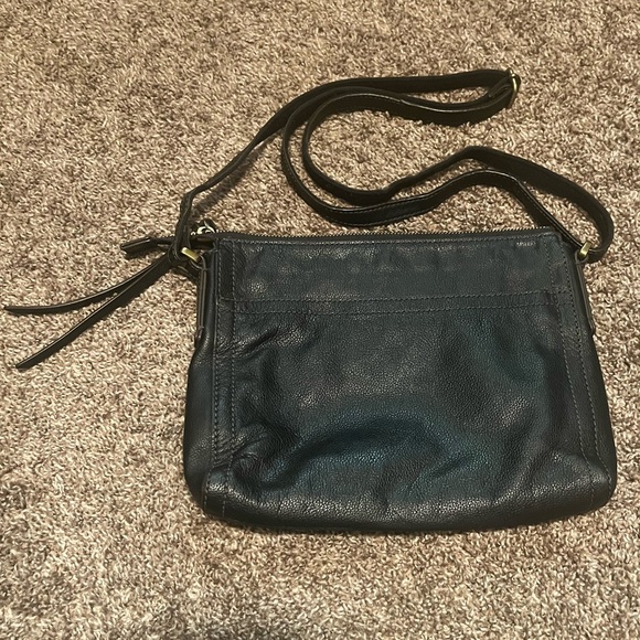 Fossil Emma Crossbody Purse Black Pebbled Leather Bag - Picture 6 of 13